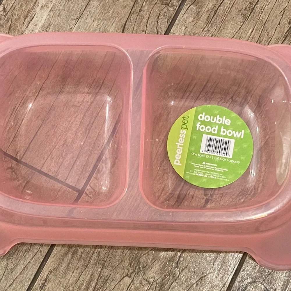 Double Food Bowl- Pink- NWT